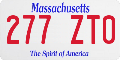 MA license plate 277ZT0