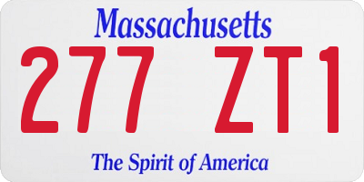 MA license plate 277ZT1
