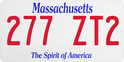 MA license plate 277ZT2