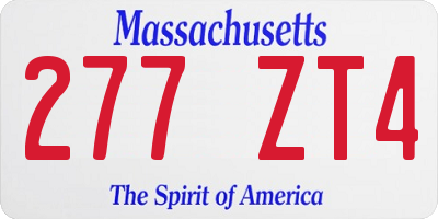 MA license plate 277ZT4