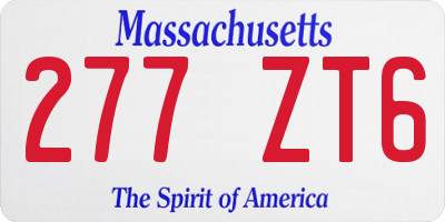MA license plate 277ZT6