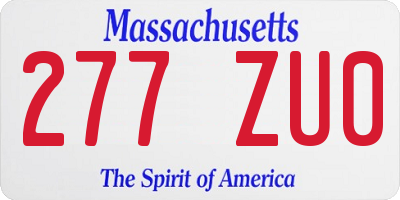 MA license plate 277ZU0