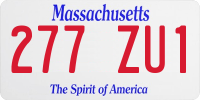 MA license plate 277ZU1