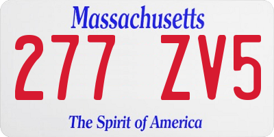 MA license plate 277ZV5