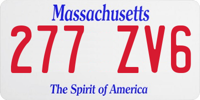 MA license plate 277ZV6
