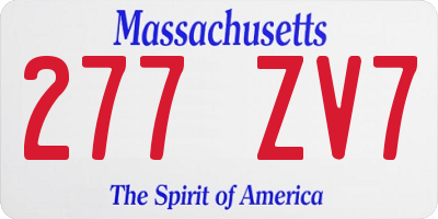 MA license plate 277ZV7
