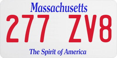 MA license plate 277ZV8