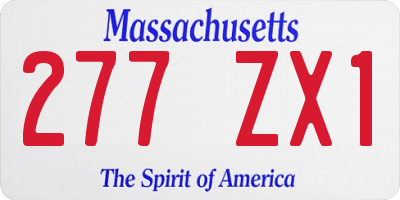 MA license plate 277ZX1
