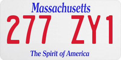MA license plate 277ZY1