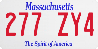 MA license plate 277ZY4
