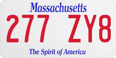 MA license plate 277ZY8