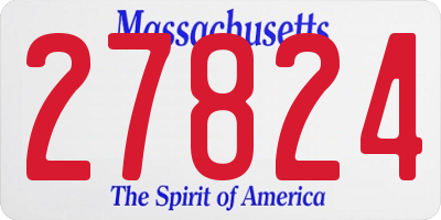 MA license plate 27824