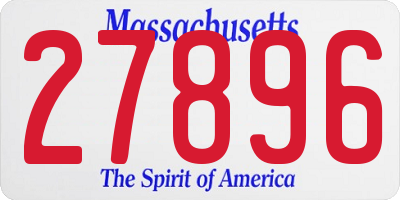 MA license plate 27896