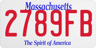 MA license plate 2789FB