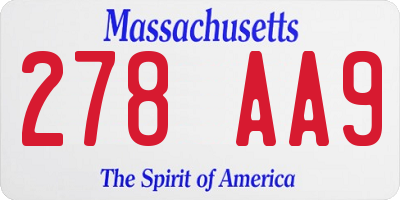 MA license plate 278AA9
