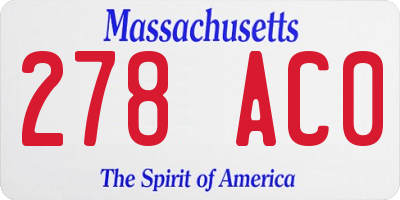 MA license plate 278AC0