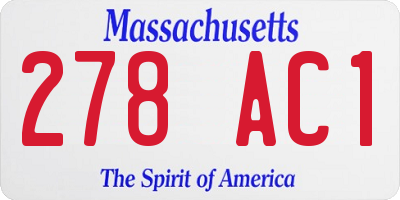 MA license plate 278AC1