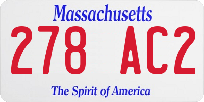 MA license plate 278AC2