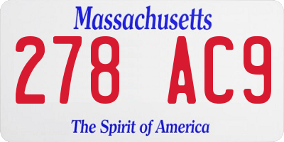 MA license plate 278AC9