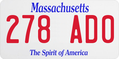 MA license plate 278AD0