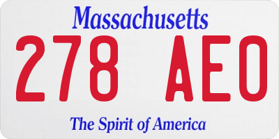 MA license plate 278AE0