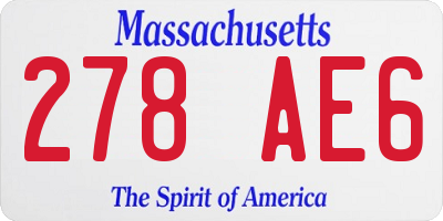 MA license plate 278AE6