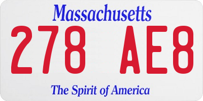 MA license plate 278AE8