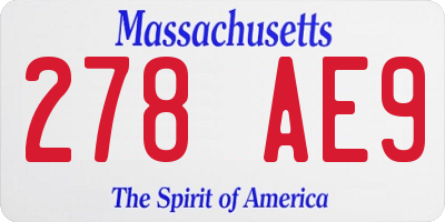 MA license plate 278AE9