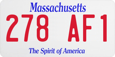 MA license plate 278AF1