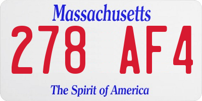 MA license plate 278AF4