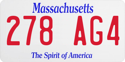 MA license plate 278AG4