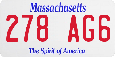 MA license plate 278AG6