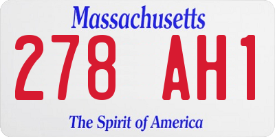 MA license plate 278AH1
