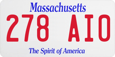 MA license plate 278AI0