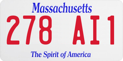MA license plate 278AI1