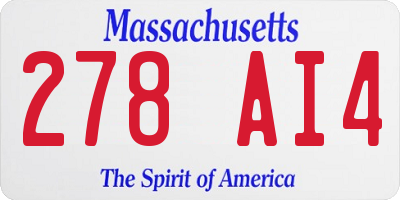 MA license plate 278AI4