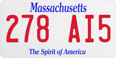 MA license plate 278AI5