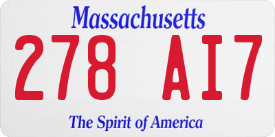 MA license plate 278AI7