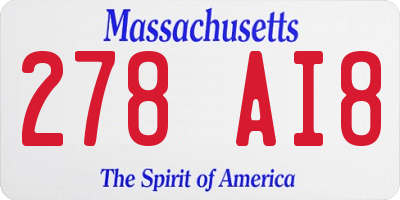 MA license plate 278AI8