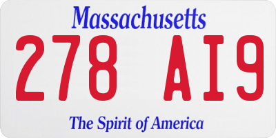 MA license plate 278AI9