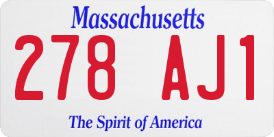 MA license plate 278AJ1