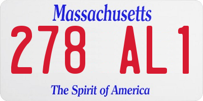 MA license plate 278AL1