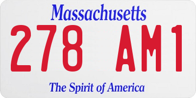 MA license plate 278AM1