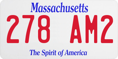 MA license plate 278AM2