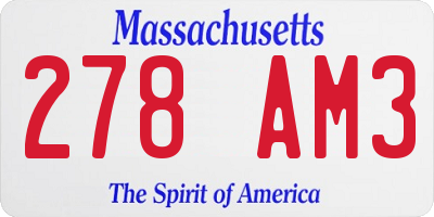MA license plate 278AM3