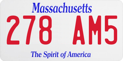 MA license plate 278AM5