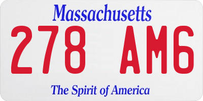 MA license plate 278AM6