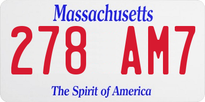 MA license plate 278AM7