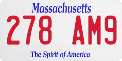 MA license plate 278AM9