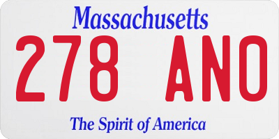 MA license plate 278AN0